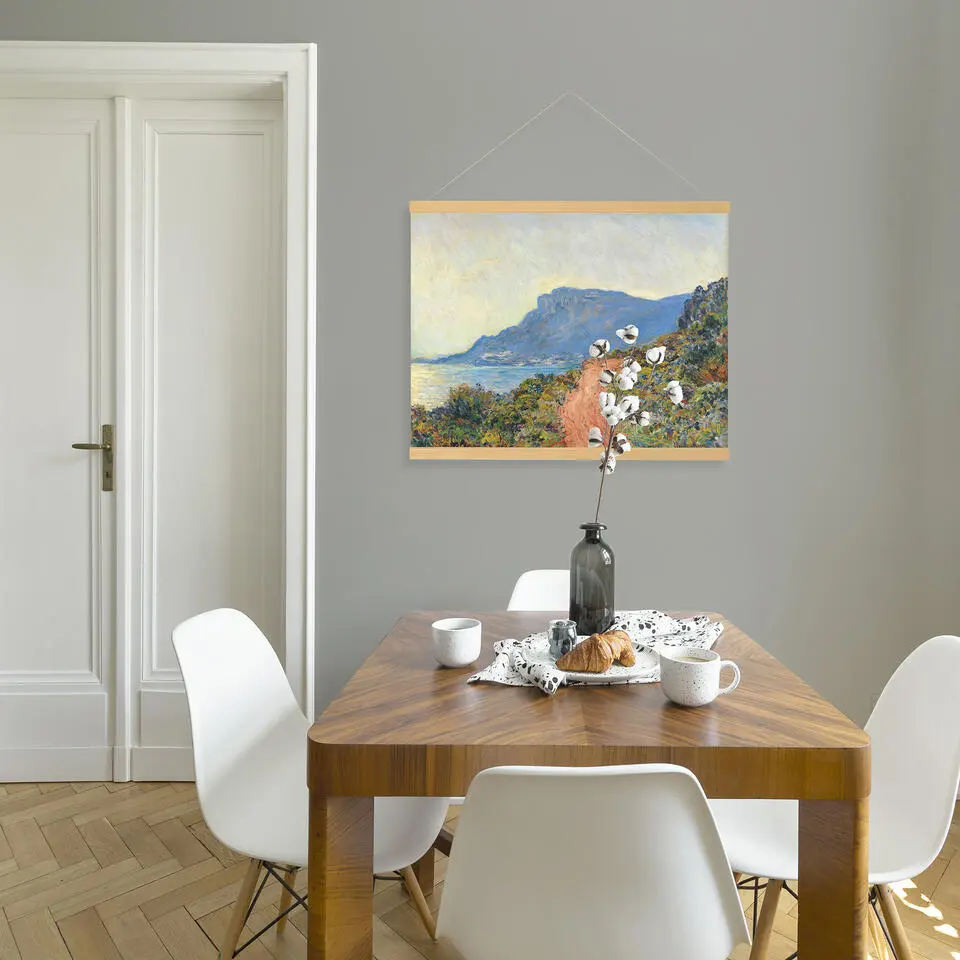 Hangende Poster Linnen Zuidelijk Landschap Monet The Red Road 60x80cm