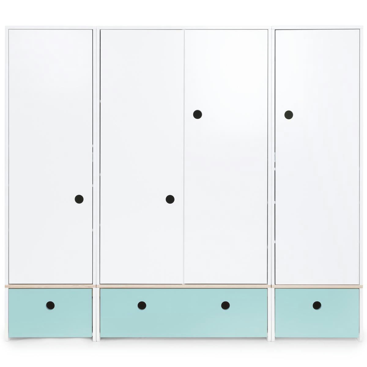 COLORFLEX - Armoire 4 portes bleu ciel