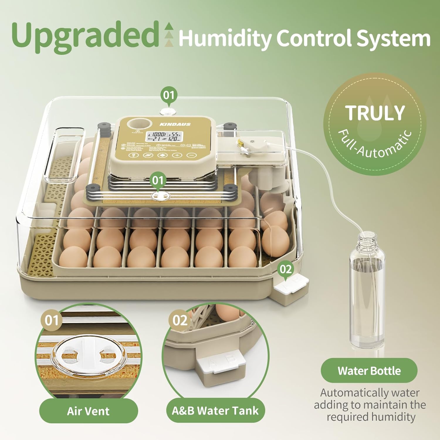 Egg Incubators for Hatching Eggs  Egg Incubator with Automatic Egg Turning and Humidity Control  Quail Eggs Chicken Egg Incubator (48 Eggs)