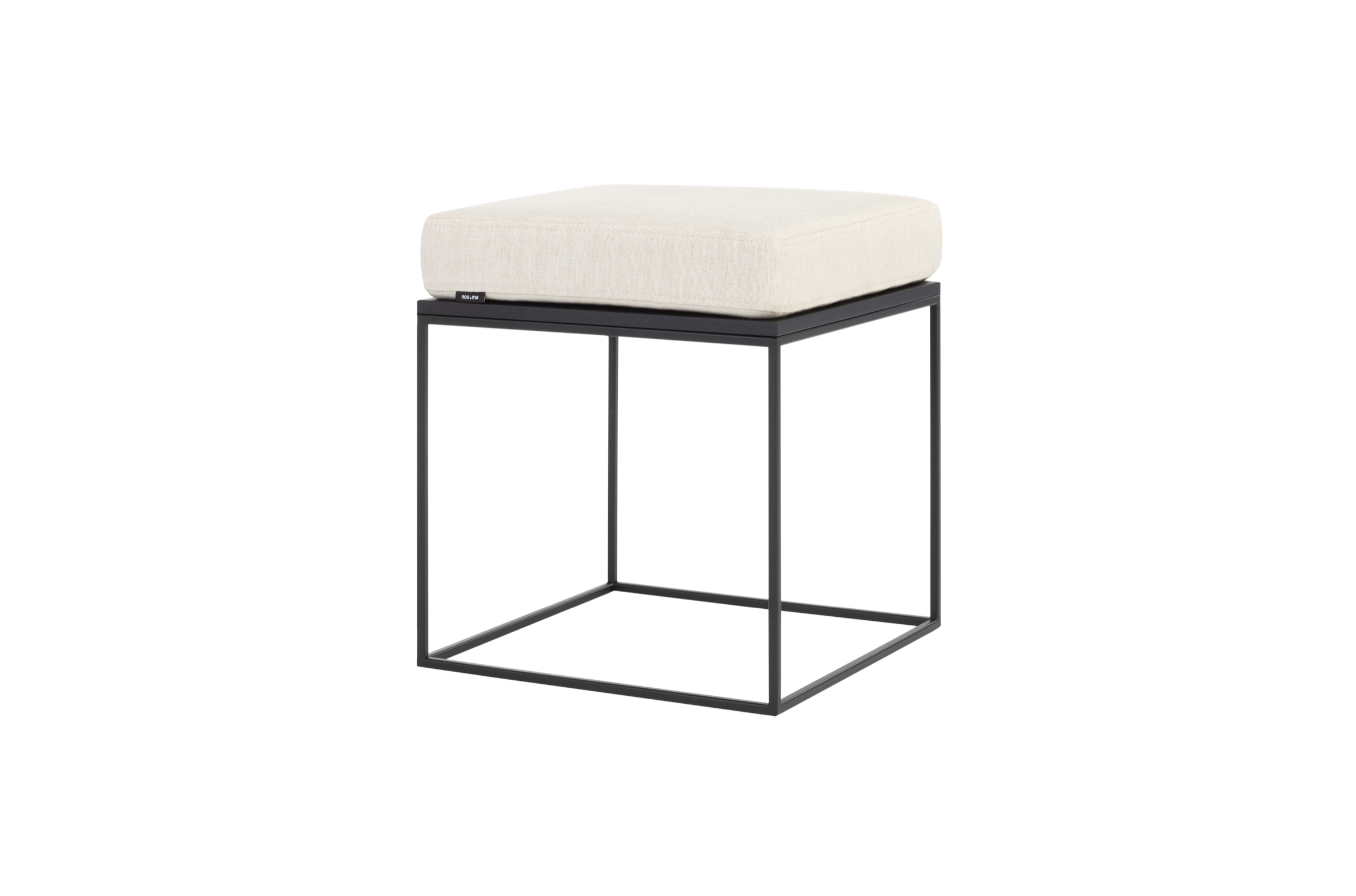 noo.ma FEO Poef - Black Oak / Creme Beige