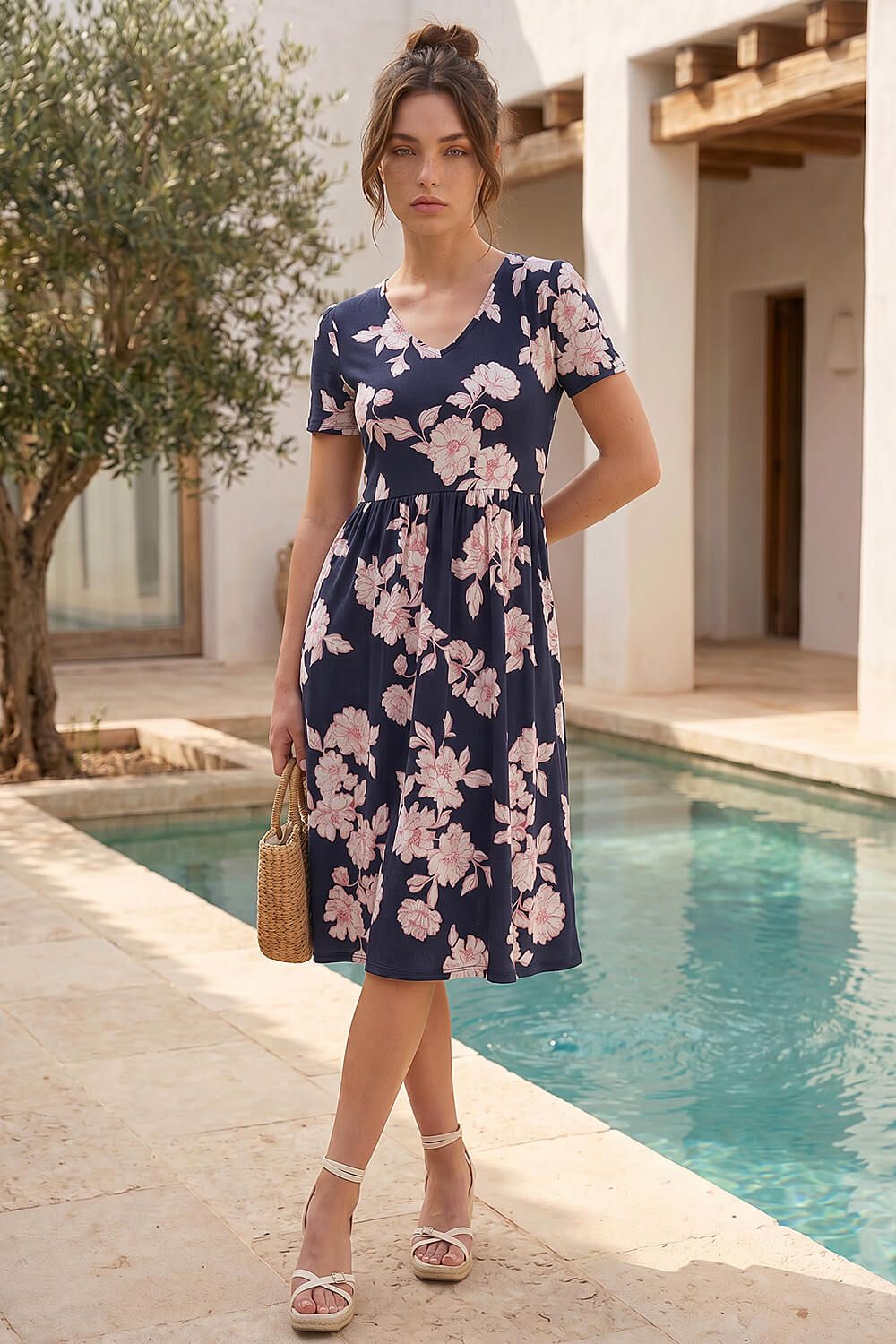 Roman Petite Floral Dress