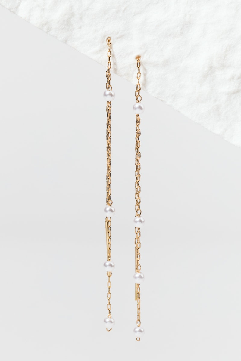 Susie Delicate Linear Pearl Earrings