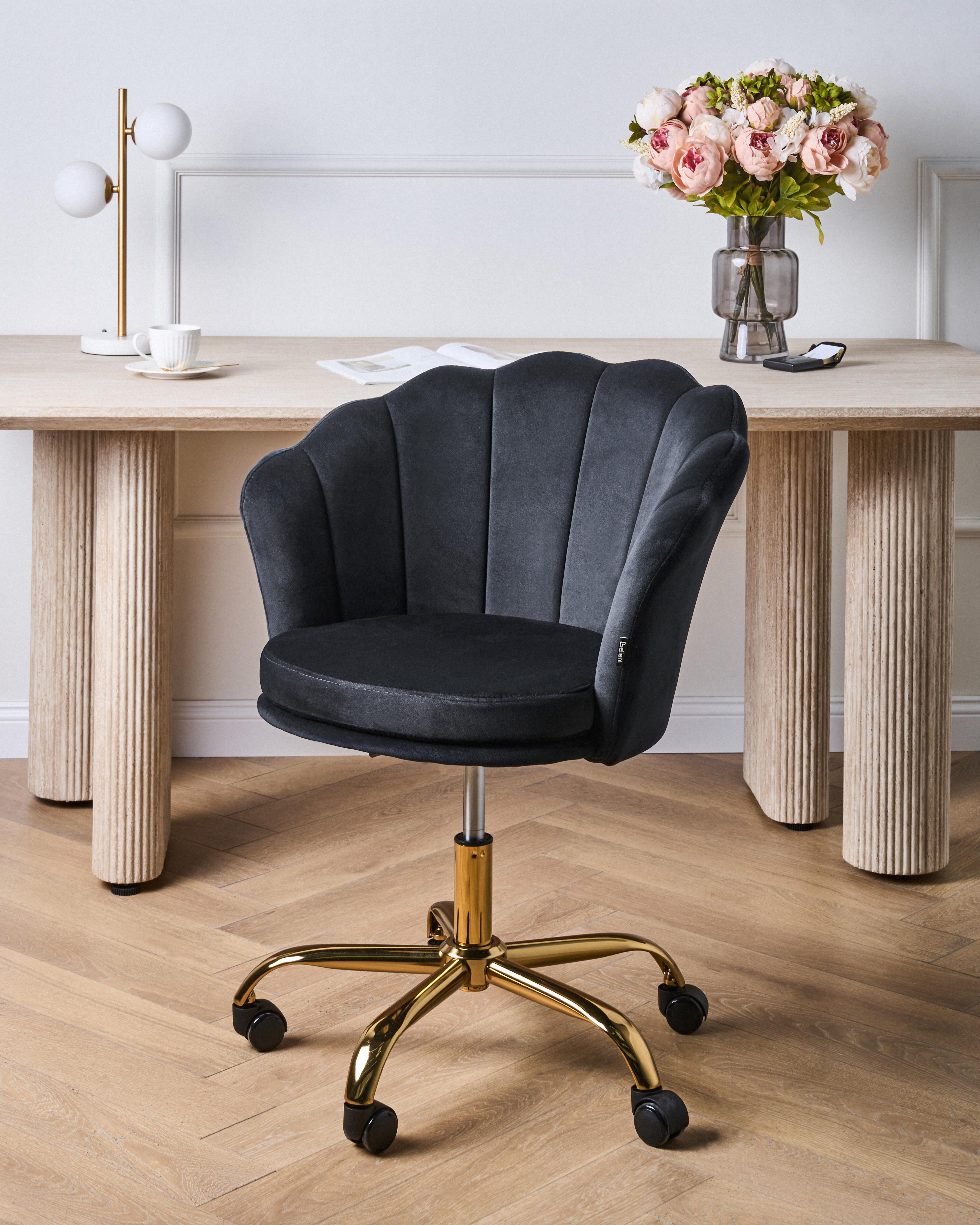 Desk Chair MONTICELLO Velvet Black