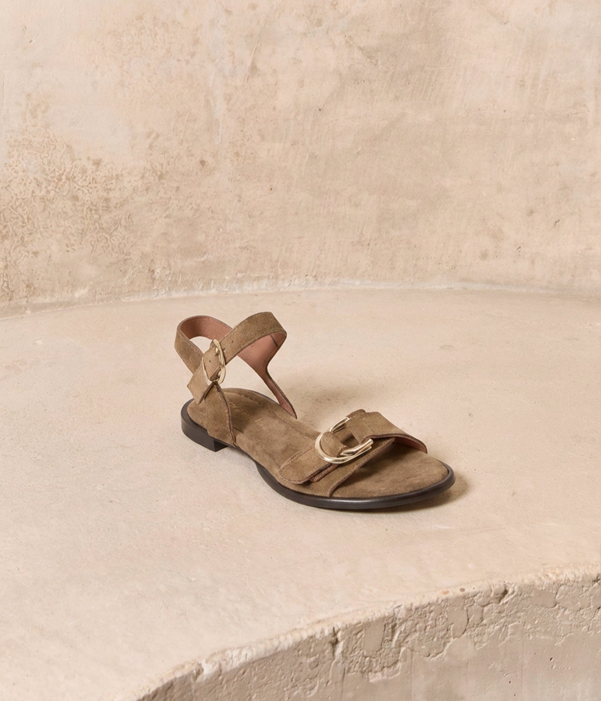 Sandales velours camel Tonic