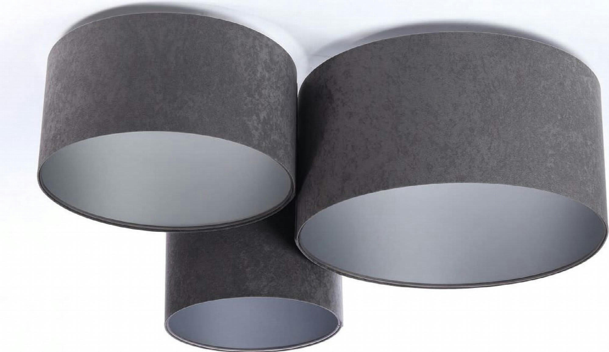 TRIO - Plafonnier Tissu Gris