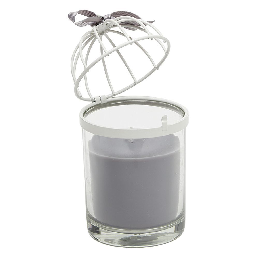 Bougie cage à oiseau gris