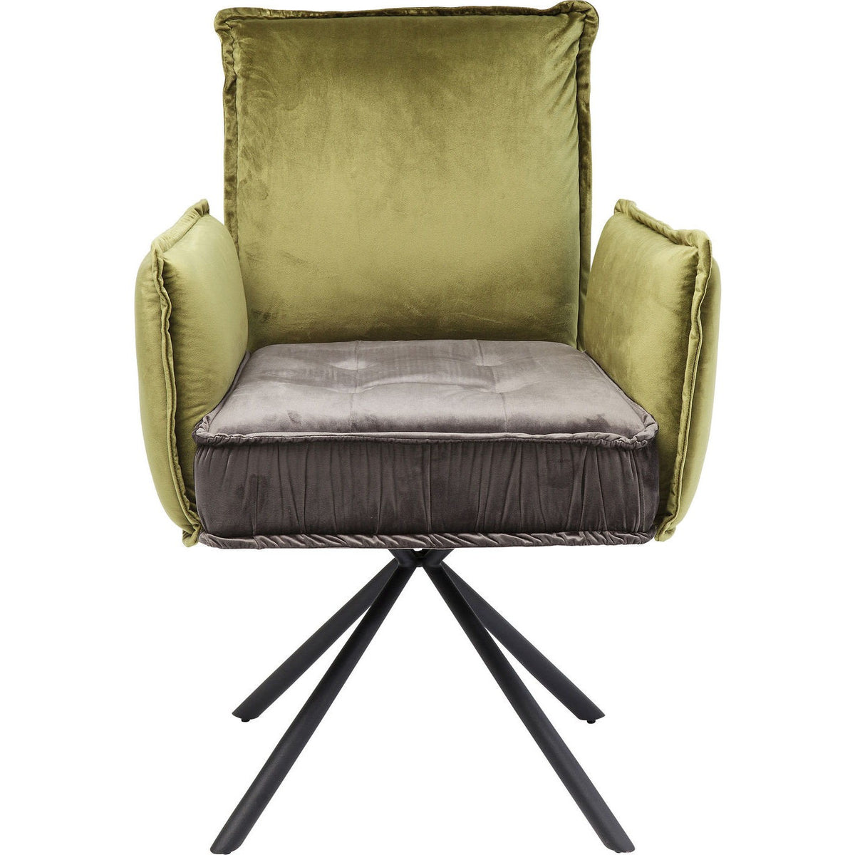 Kare Design Stoel met armleuningen Chelsea groen en grijs