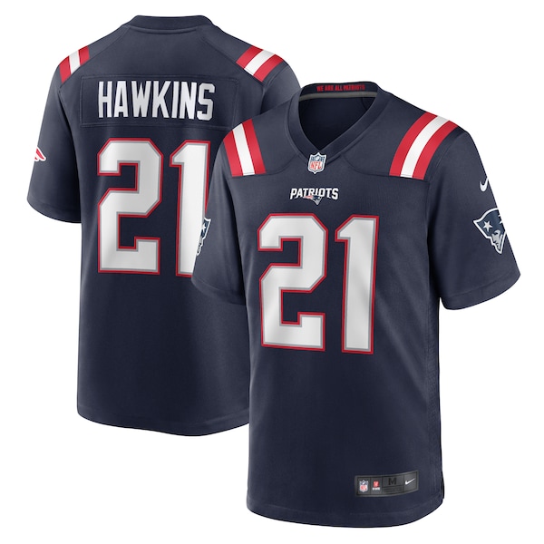 Jaylinn Hawkins New England Patriots Nike  Game Jersey -  Navy