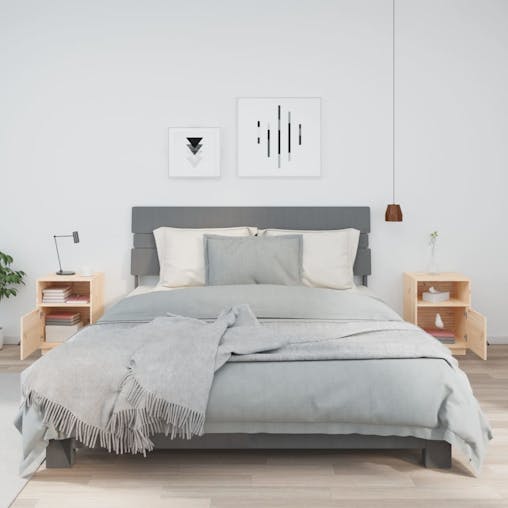 NNEVL Bedside Cabinets 2 pcs 40x34x55 cm Solid Wood Pine