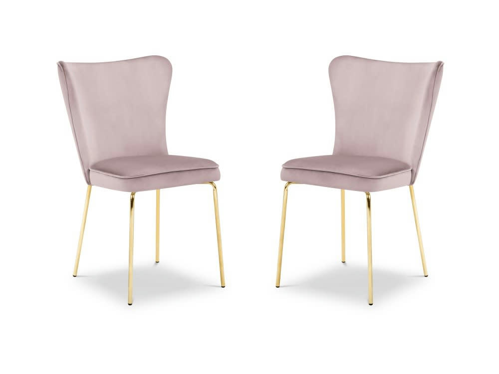SILENE - Set de 2 chaises 1 place en velours lavande
