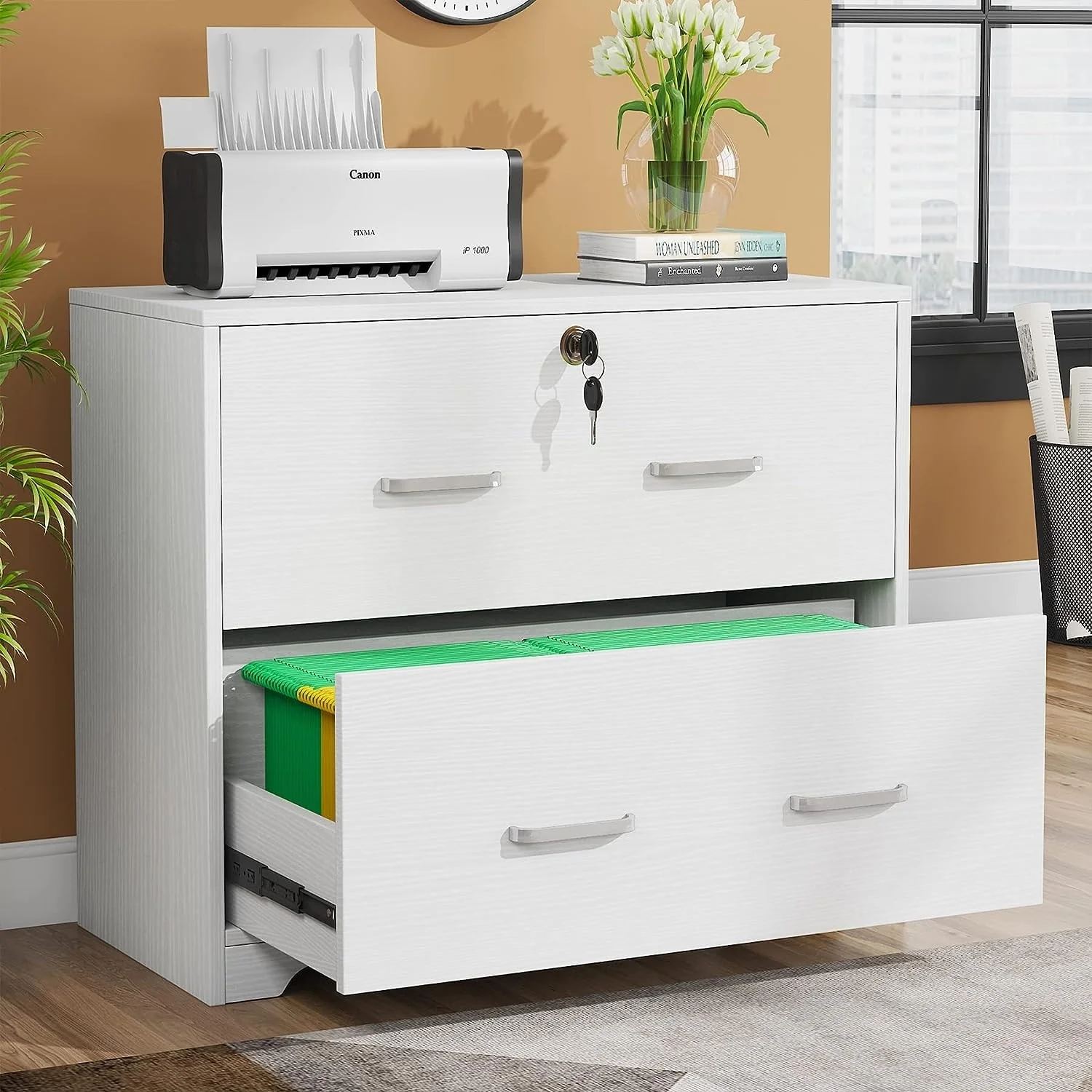 2-Drawer Lateral File Cabinet, Filing Cabinet for Letter/Legal/A4 Size