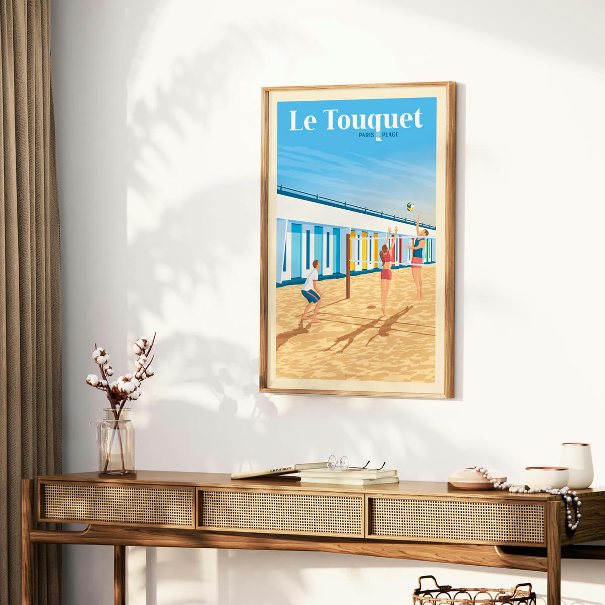 - Affiche Le Touquet-Paris-Plage France | Les cabines 30x40 cm