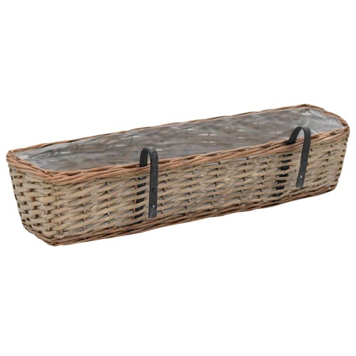 NNEVL Balcony Planter 2 pcs Wicker with PE Lining 80 cm