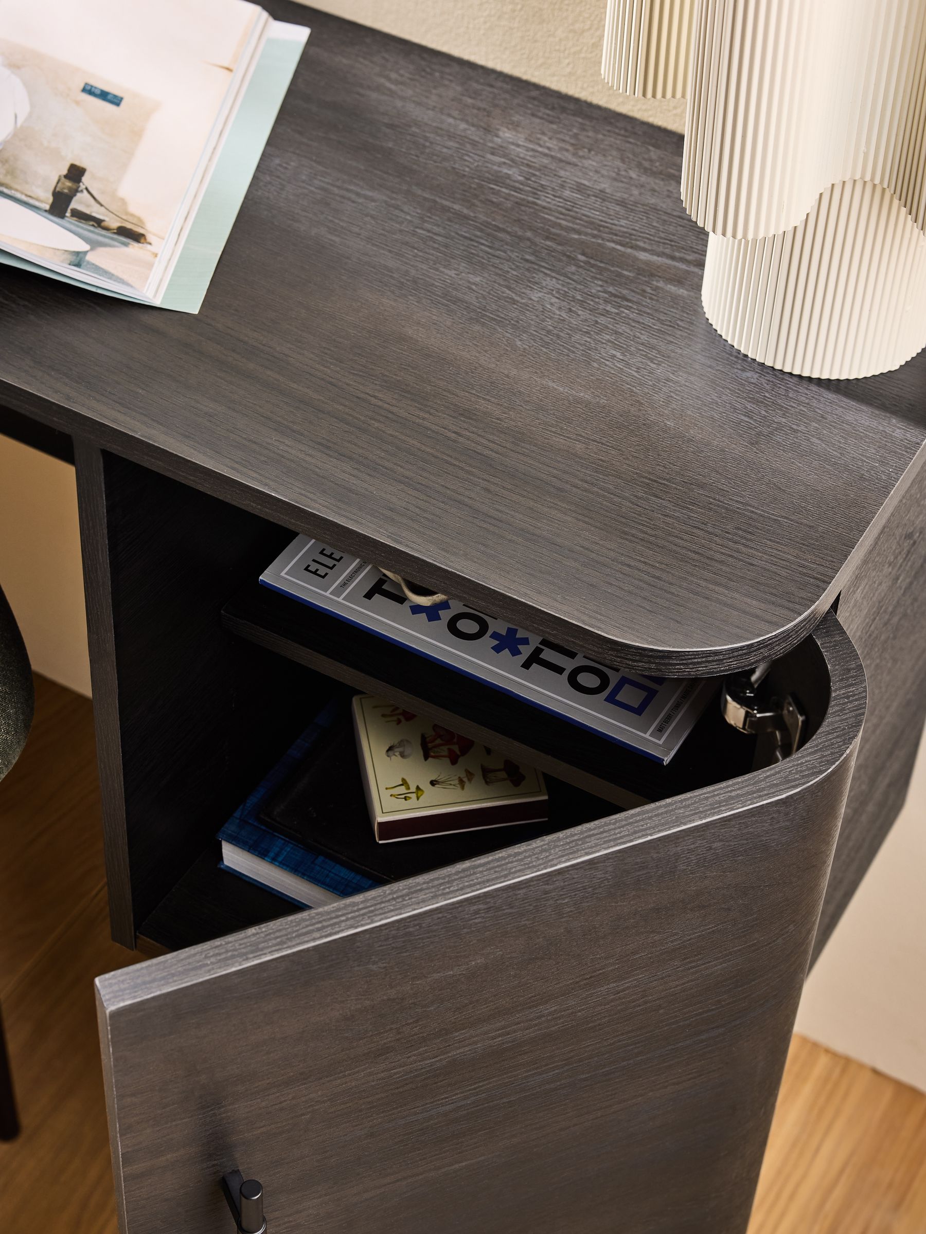 Zeke Storage Desk in Dark Oak Effect