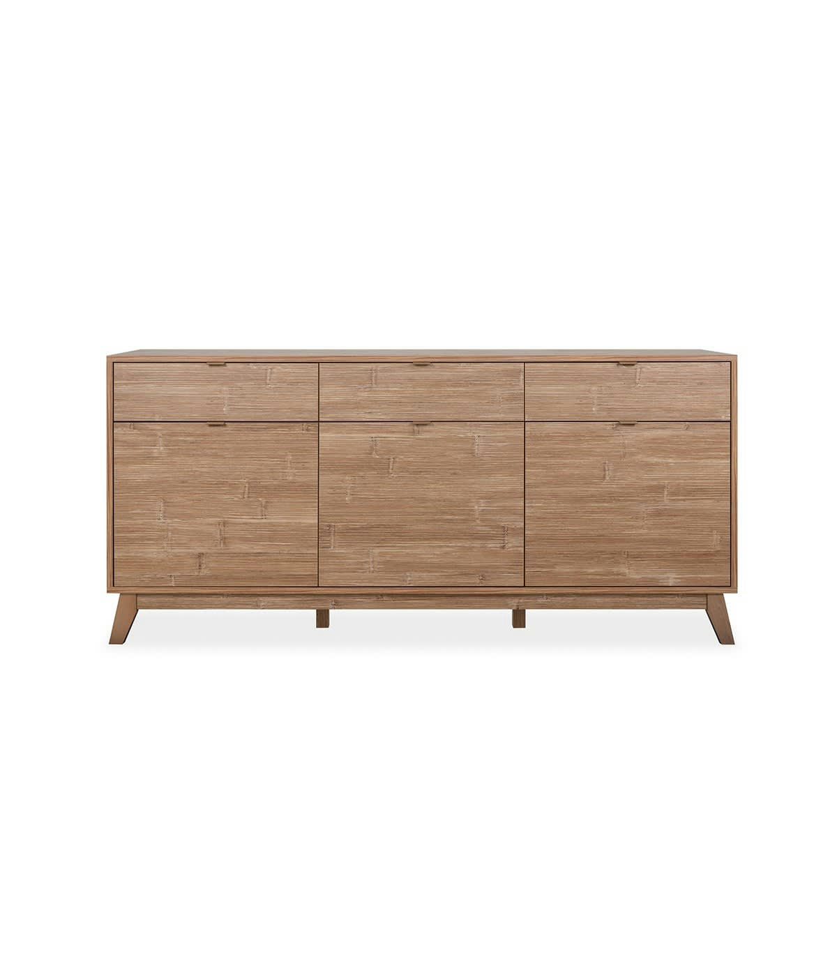 BUDAPEST - Buffet 3 portes et 3 tiroirs effet bois - L180 x H83 cm