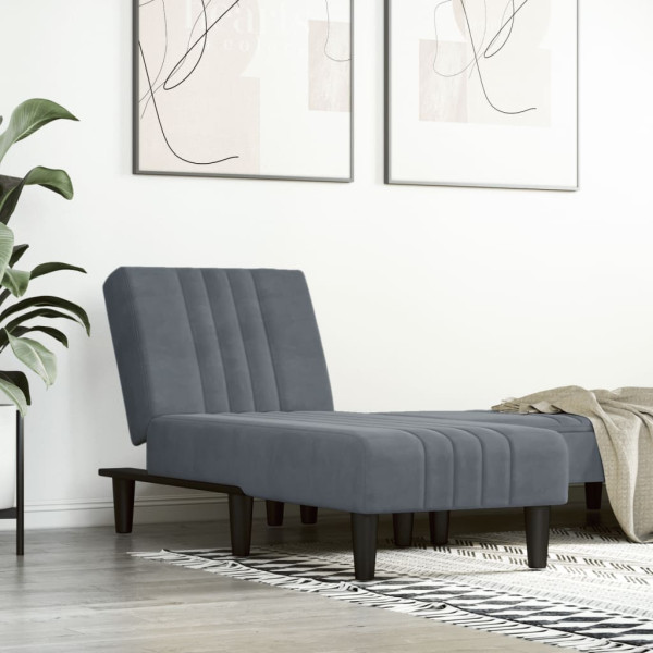 Szezlong Szary Tapicerowany Leżanka Sofa Fotel Łóżko
