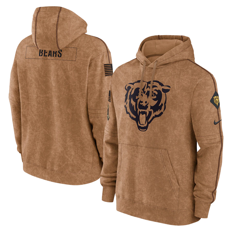 Chicago Bears Men's Nike Brown 2023 Salute To Service Club Pullover Hoodie
