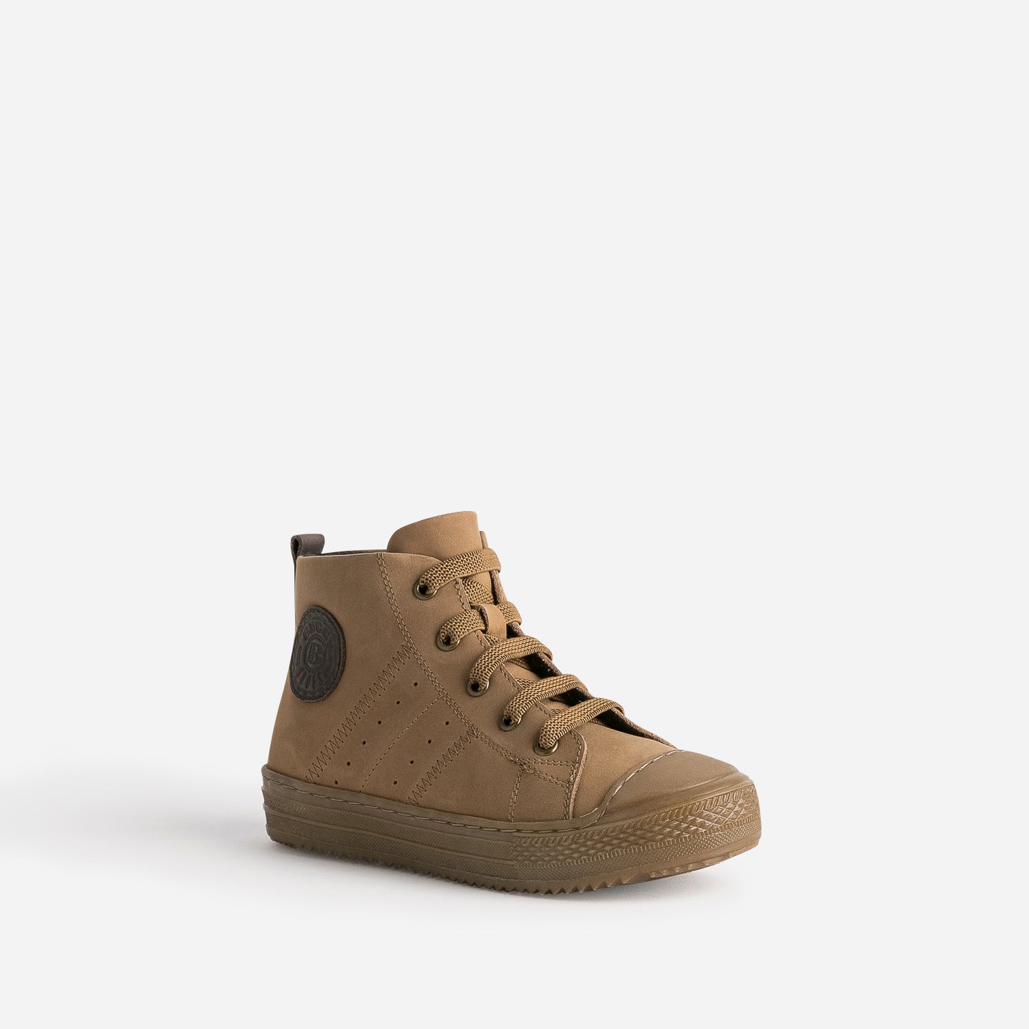 Basket éco-conçue BUGGY camel en cuir