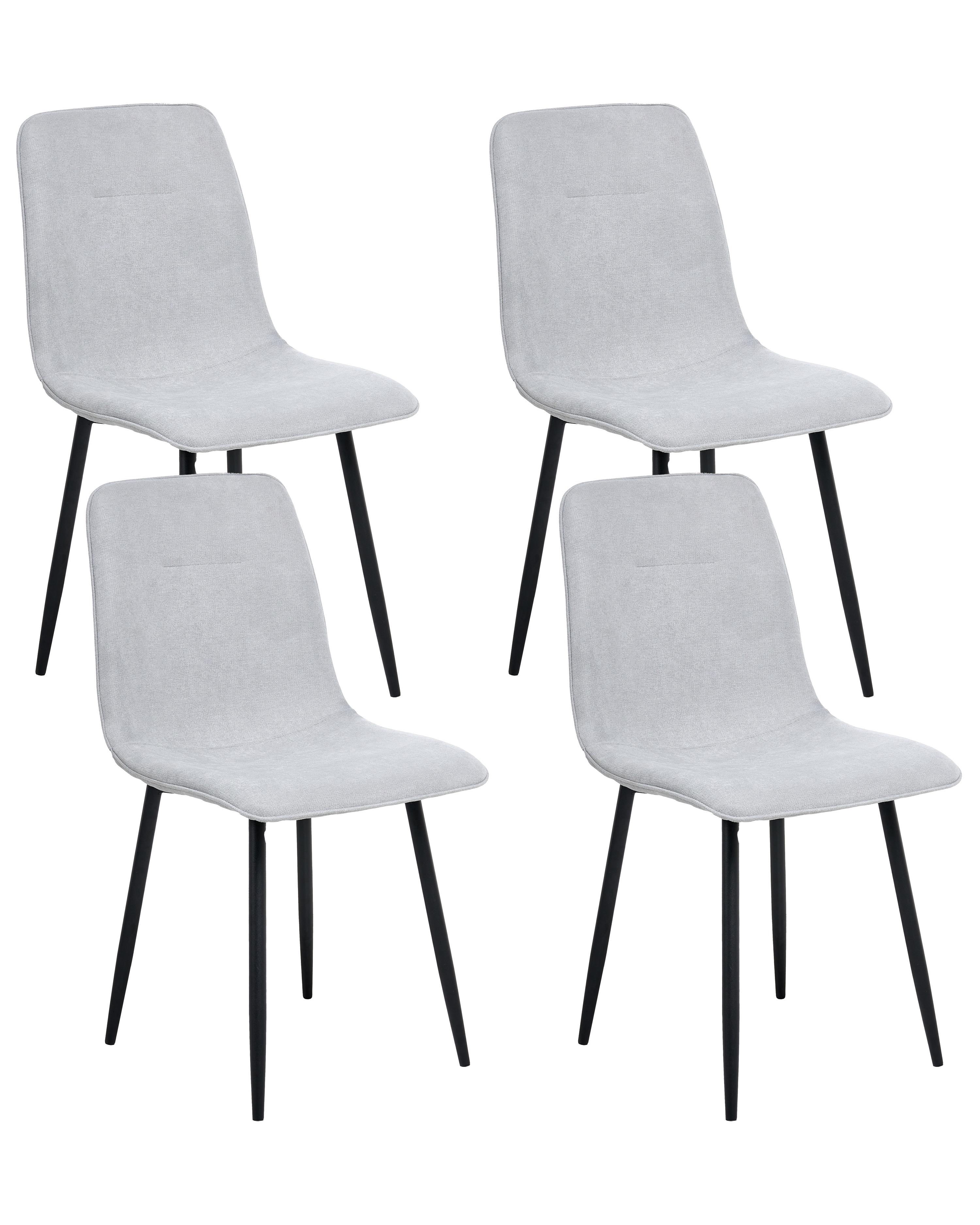 Set of 4 Dining Chairs TUSCOLA Fabric Light Grey