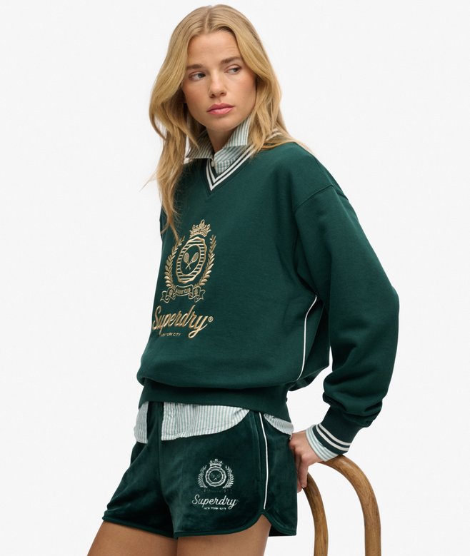 Country Club Loose V-Neck Sweatshirt