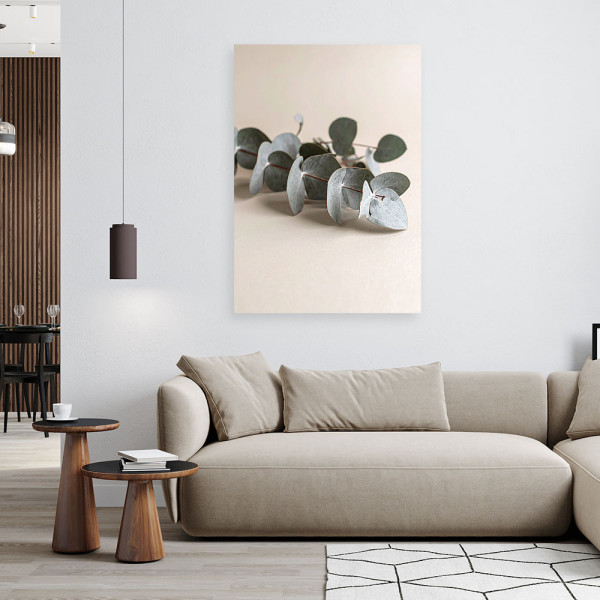 Obraz do salonu nowoczesny, Liście rośliny natura beżowy 20x30