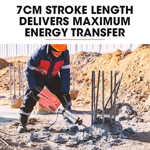 NNEMB 2300W Pro-Grade Electric Demolition Jackhammer-with 2 Bonus Chisels-Carry Case