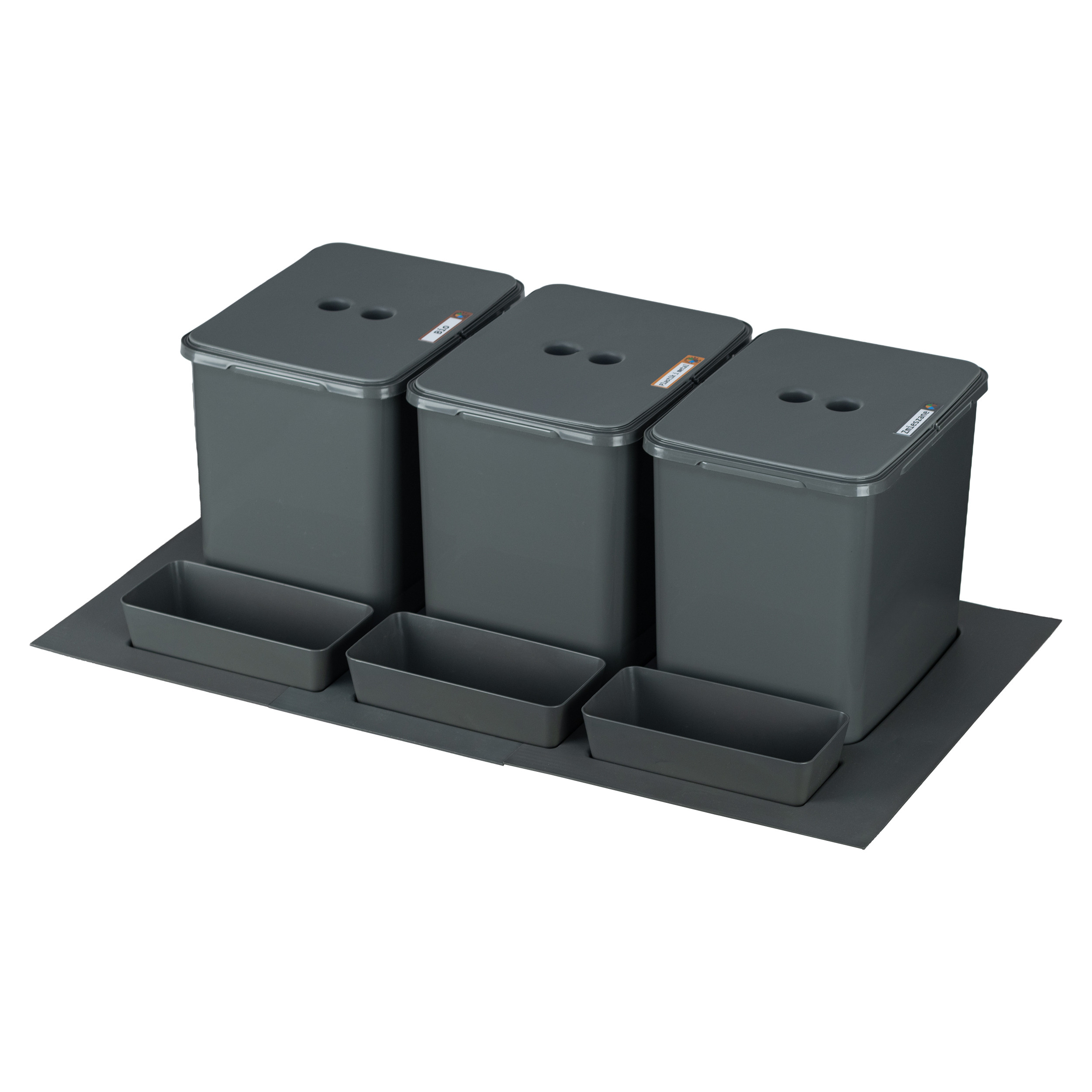 Sortownik śmieci FLEXI BASE do szuflady w szafce 80/90cm - 3x16 l   kuwetki