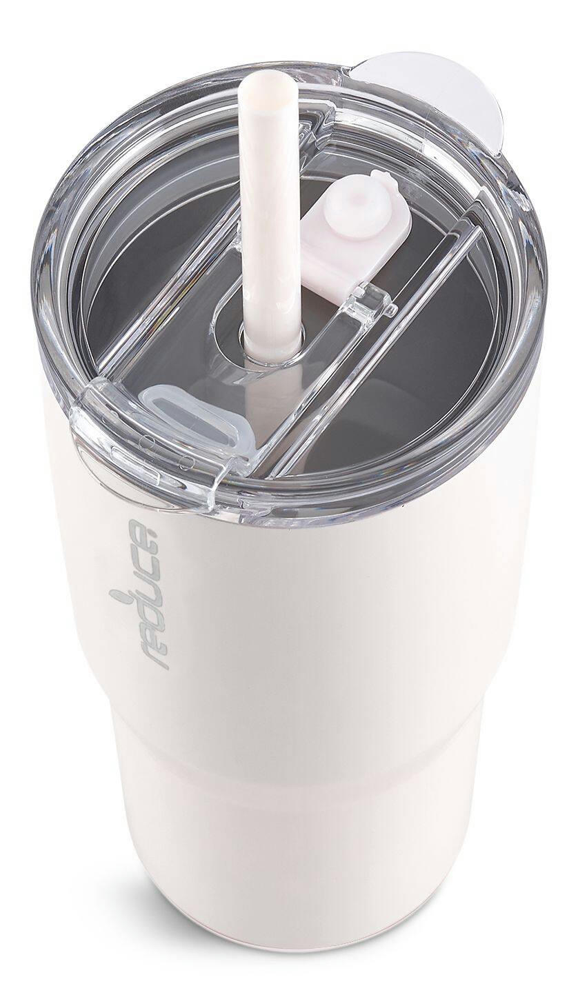 Reduce Cold Dual-Wall Vacuum Insulated Travel Mug, Light Pink, 3-in-1 Lid, 24-oz