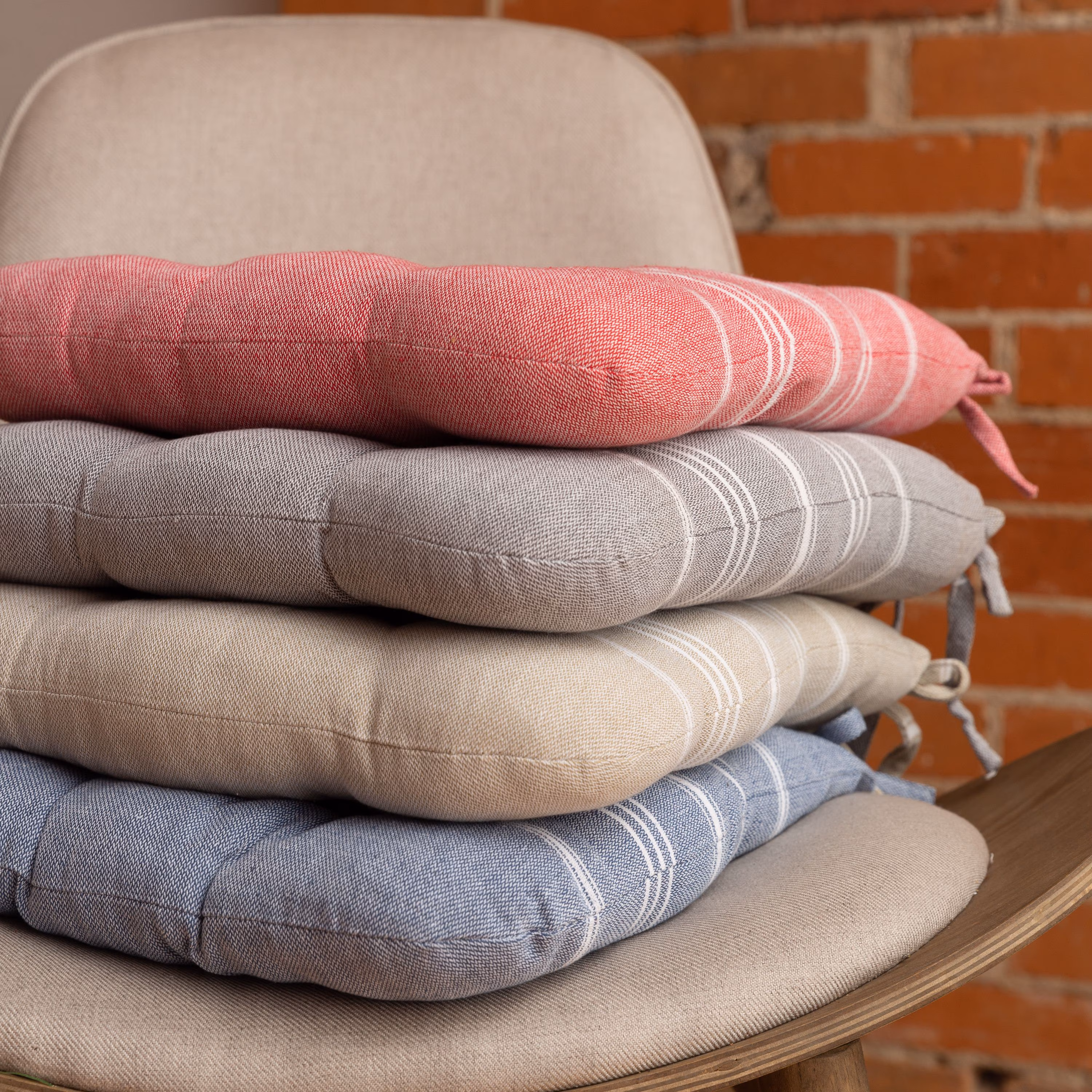 Cotton Chair Cushion Pads: Thick Dining Seat Cushions with Ties