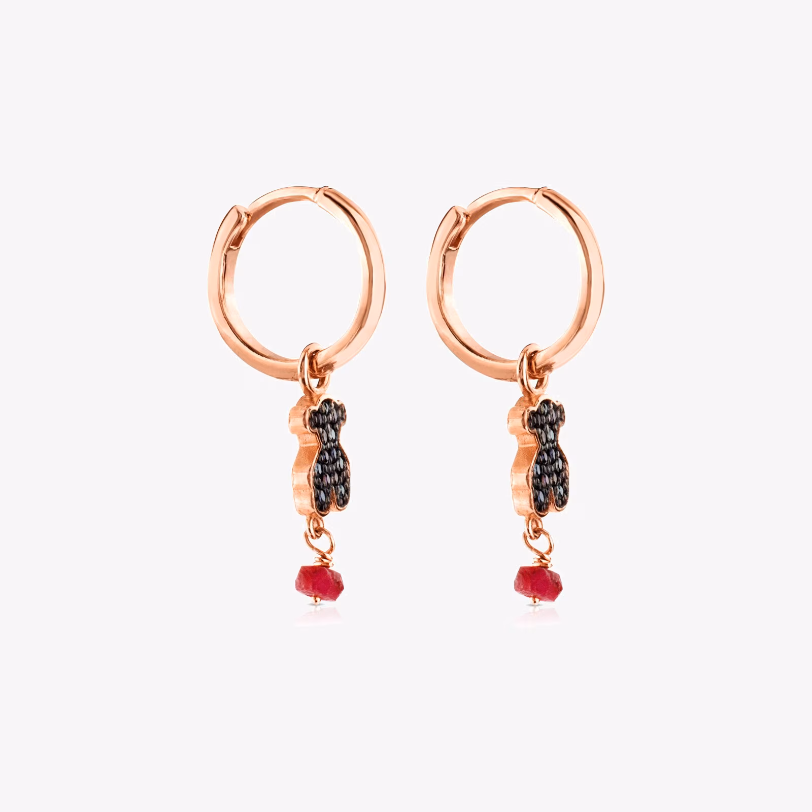 Pendientes aro con baño de oro rosa 18 kt sobre plata Motif