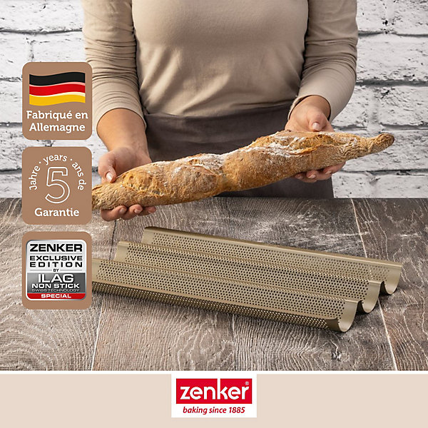 Ensemble de 2 Moules à baguette 3 empreintes 38 x 27 cm Zenker Mojave Gold