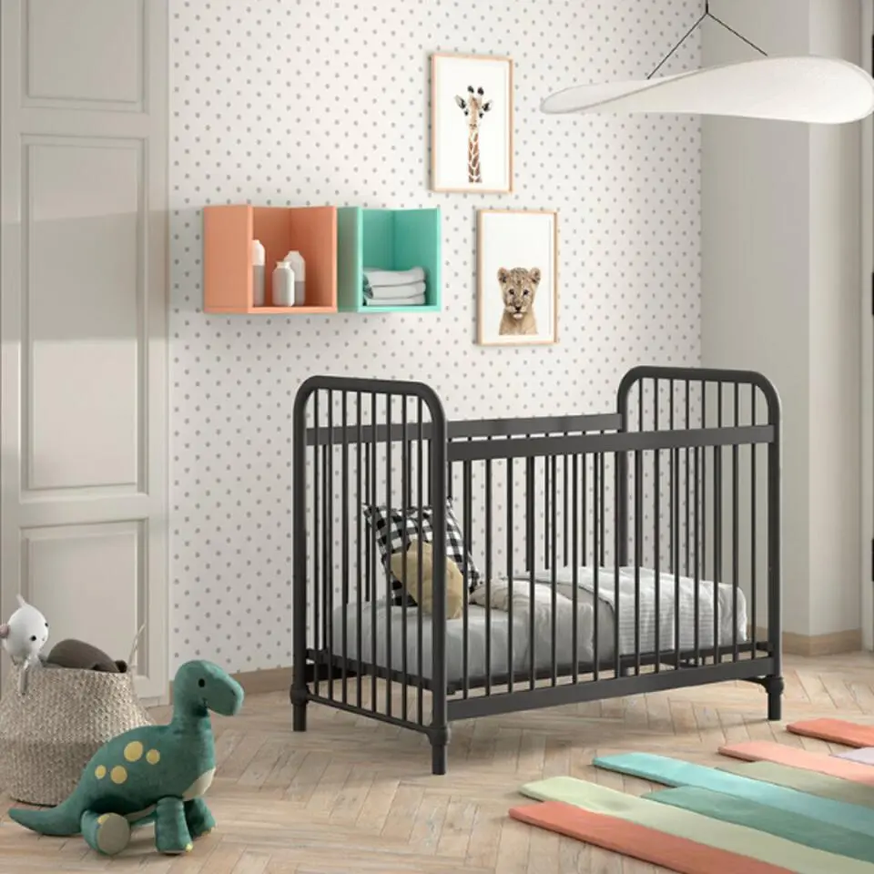 Babybed Bronxx - 60x120cm - mat zwart