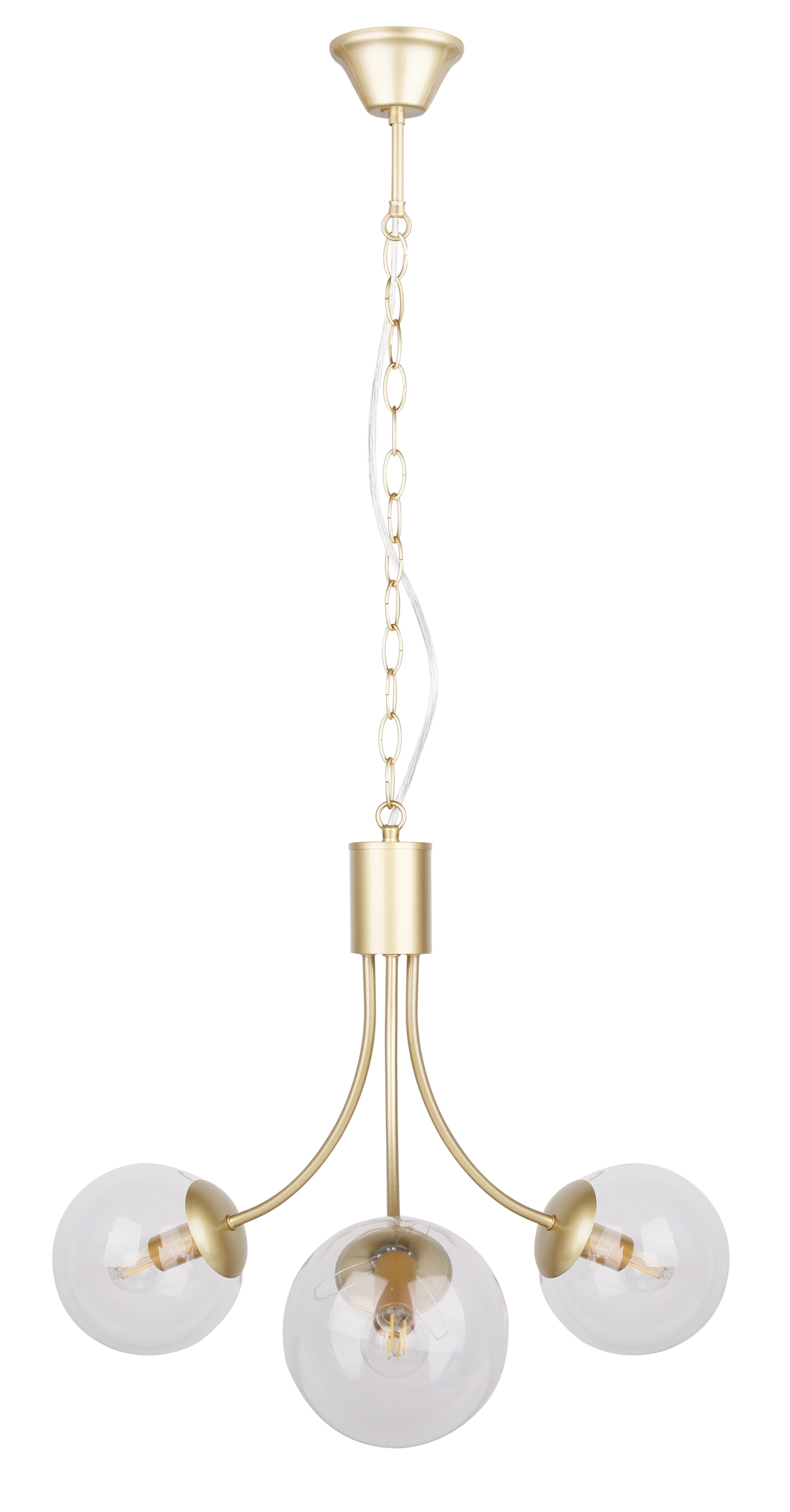 Lampa wisząca złoto-przezroczysta DANI 3xE14x40W Candellux