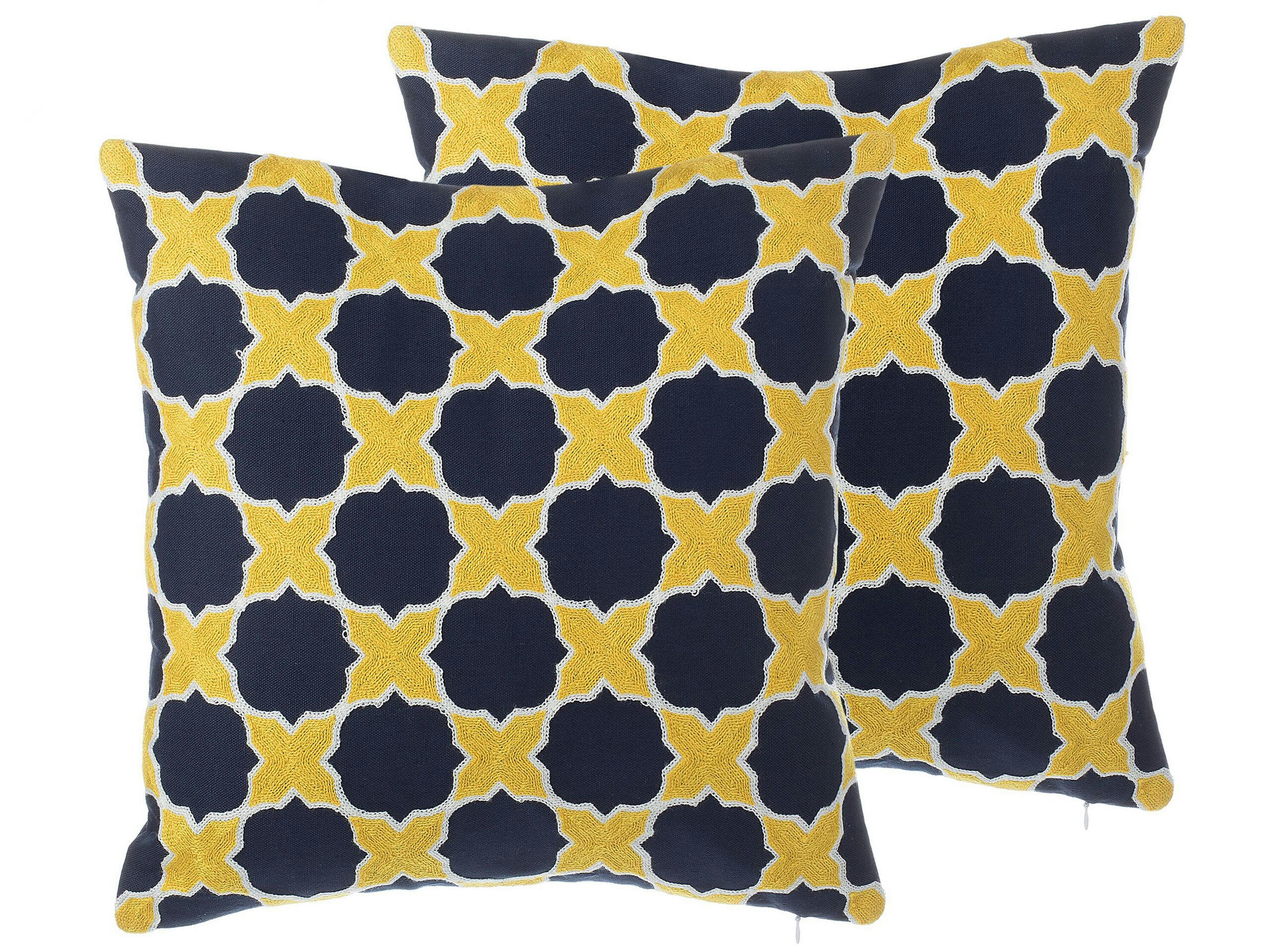MUSCARI - Lot de 2 coussin décoratifs en tissu multicolore 45x12cm