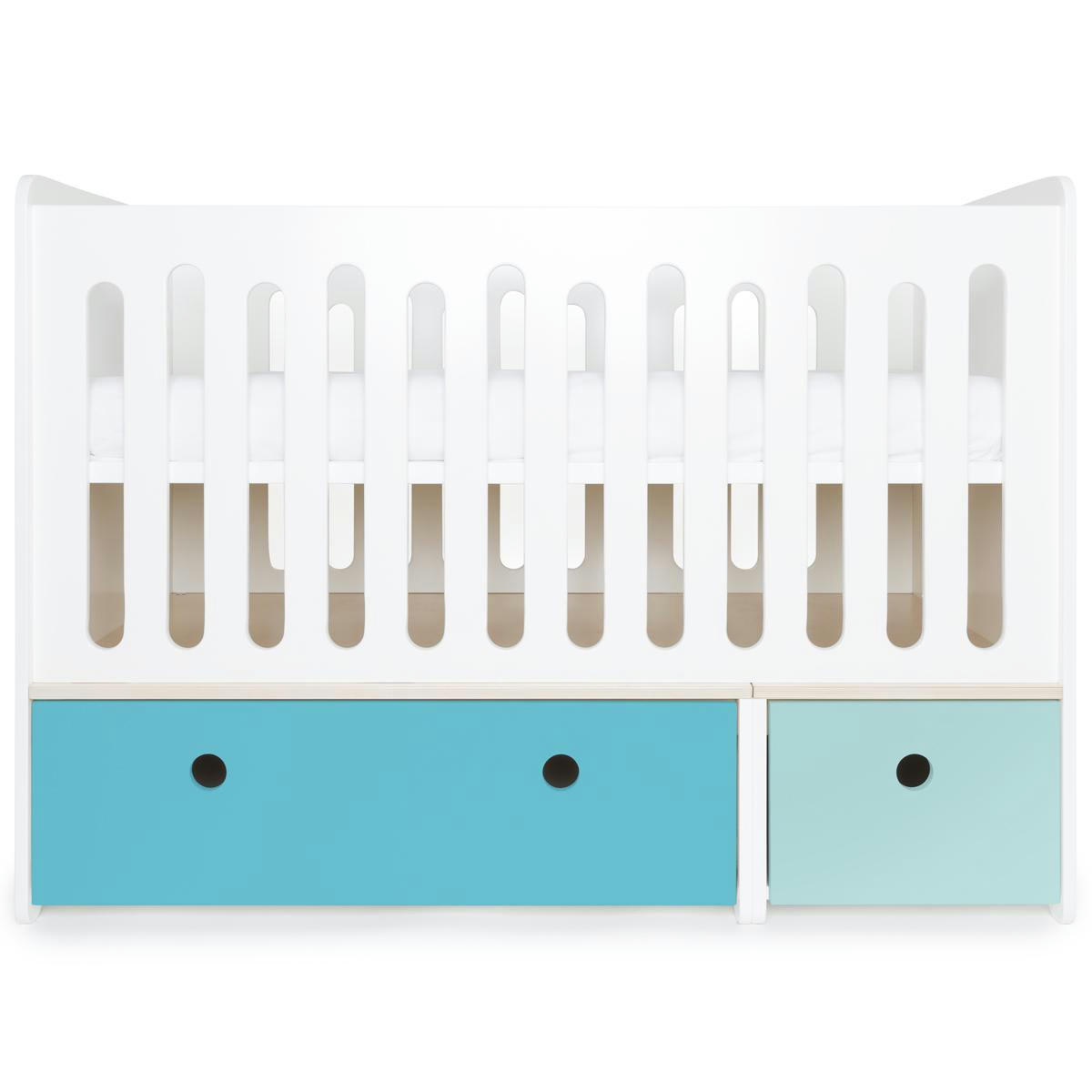 COLORFLEX - Lit bébé évolutif 70x140cm bleu paradis-bleu ciel