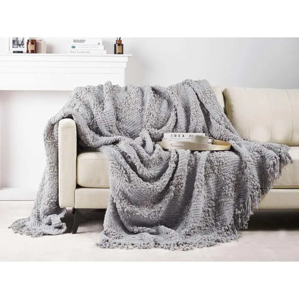 VELLA - Deken - Grijs - 220 x 240 cm - Katoen