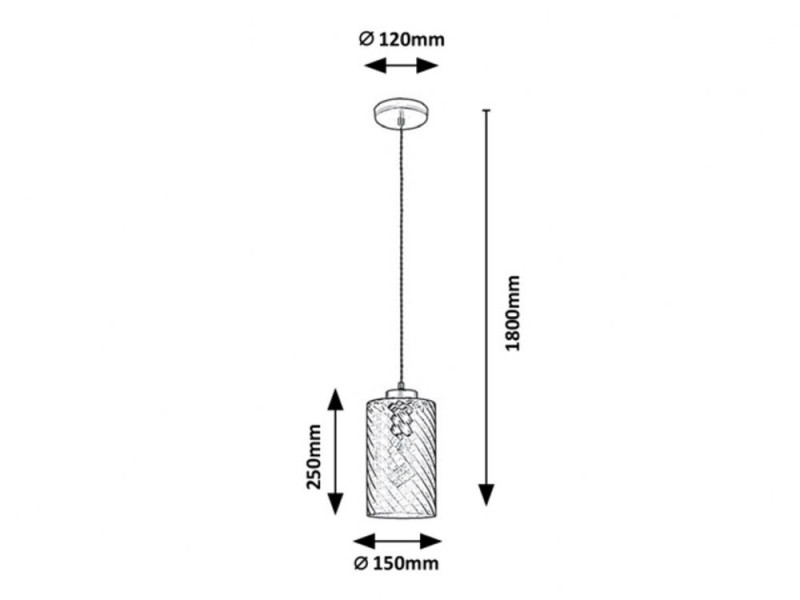 Lampa wisząca złoto-szkło dymne Sheila 1xE27x40W wym: 180x15x15 cm Rabalux