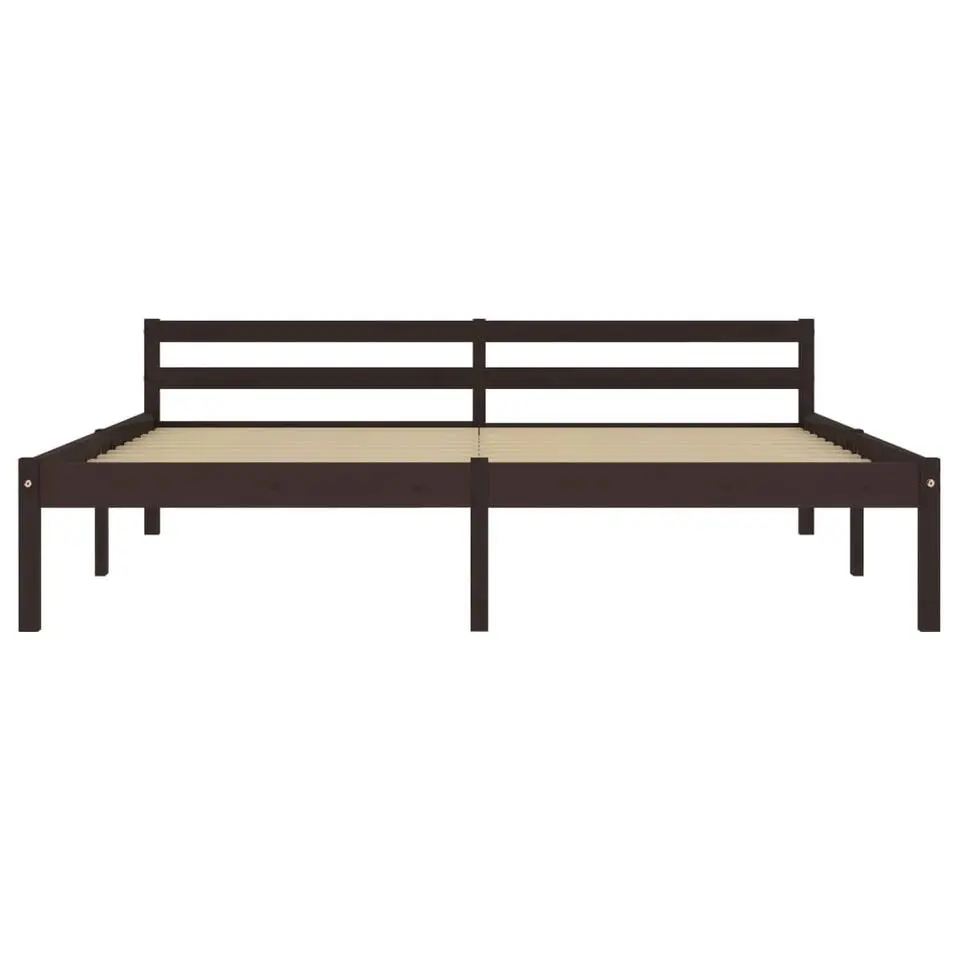 vidaXL - Tweepersoonbed met hoodfbord - Donkerbruin - Hout - 160x200 cm