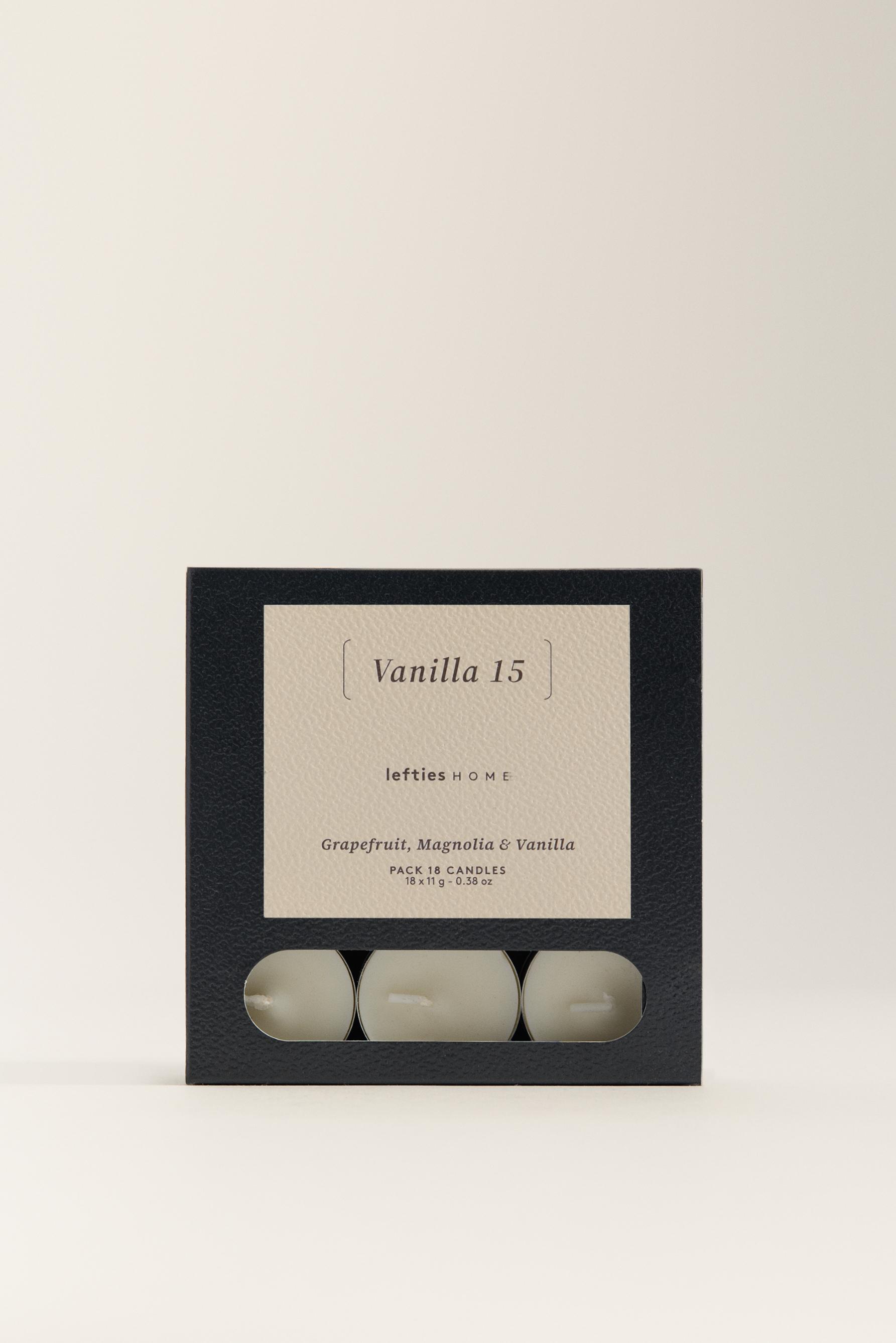Pack 18 velas pequeñas aromáticas Vainilla
