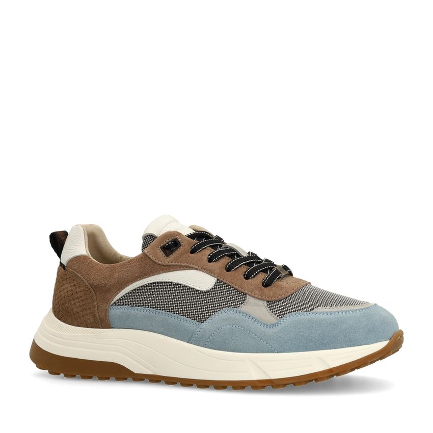 Manfield Blauwe suède sneakers