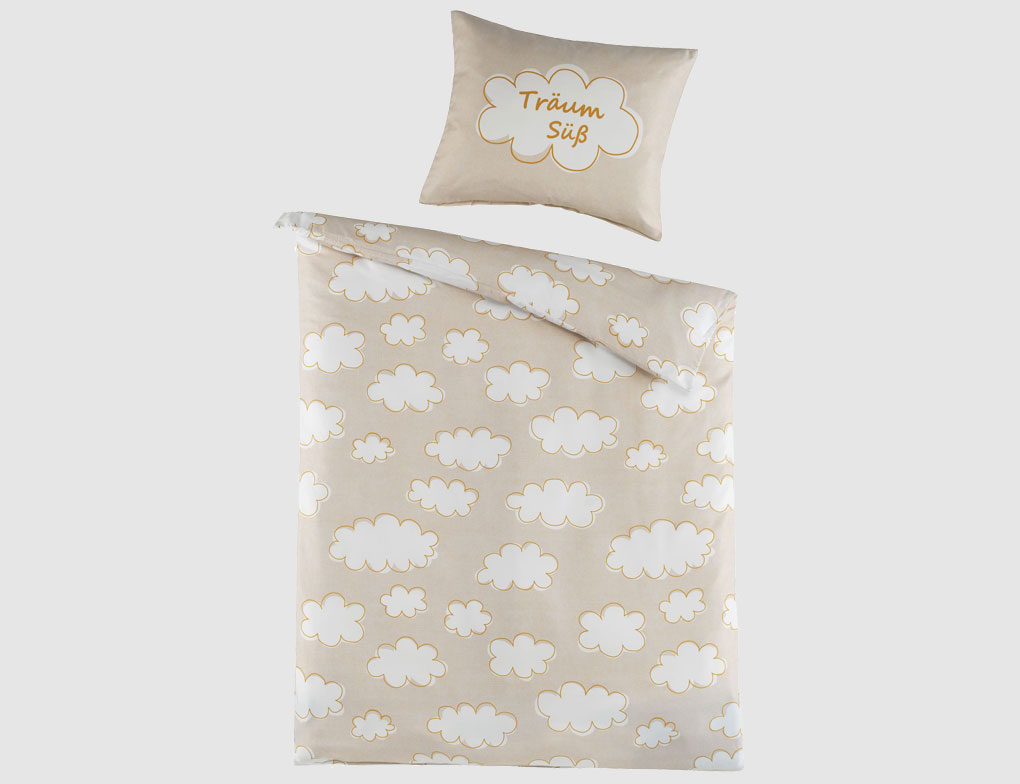Bettwäsche Kinder Wolke Creme 100x135cm