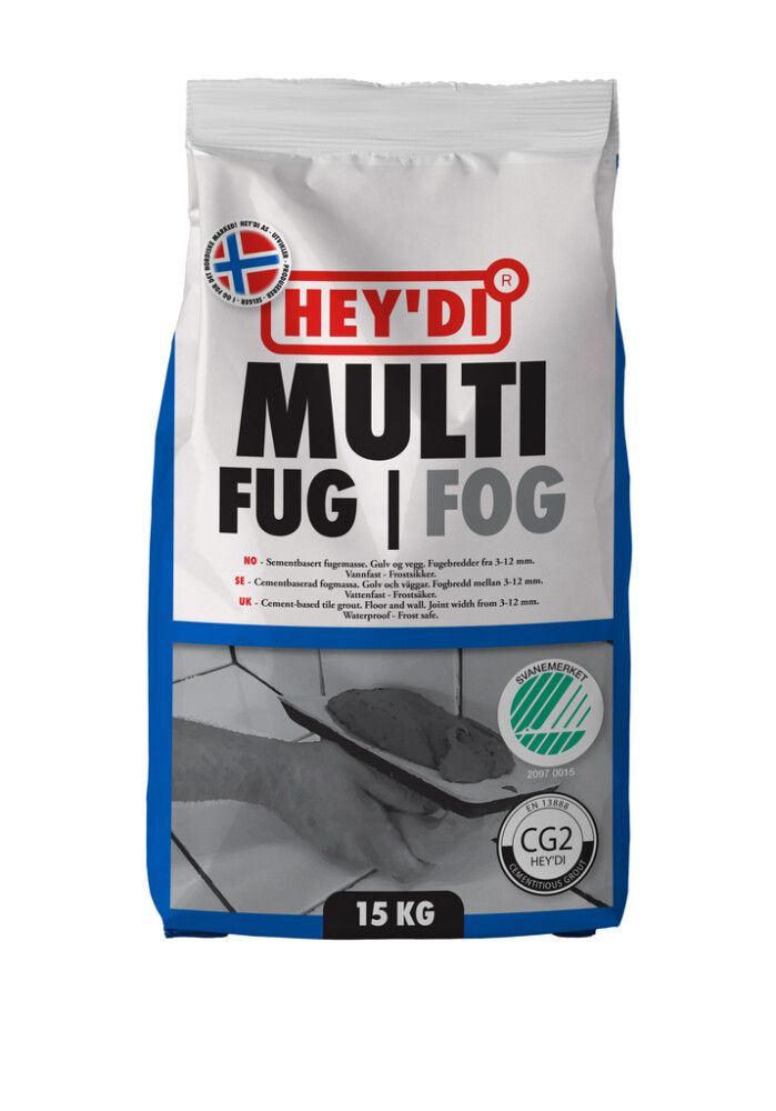 FUGEMASSE HEY'DI MULTIFUG GRÅ 15KG