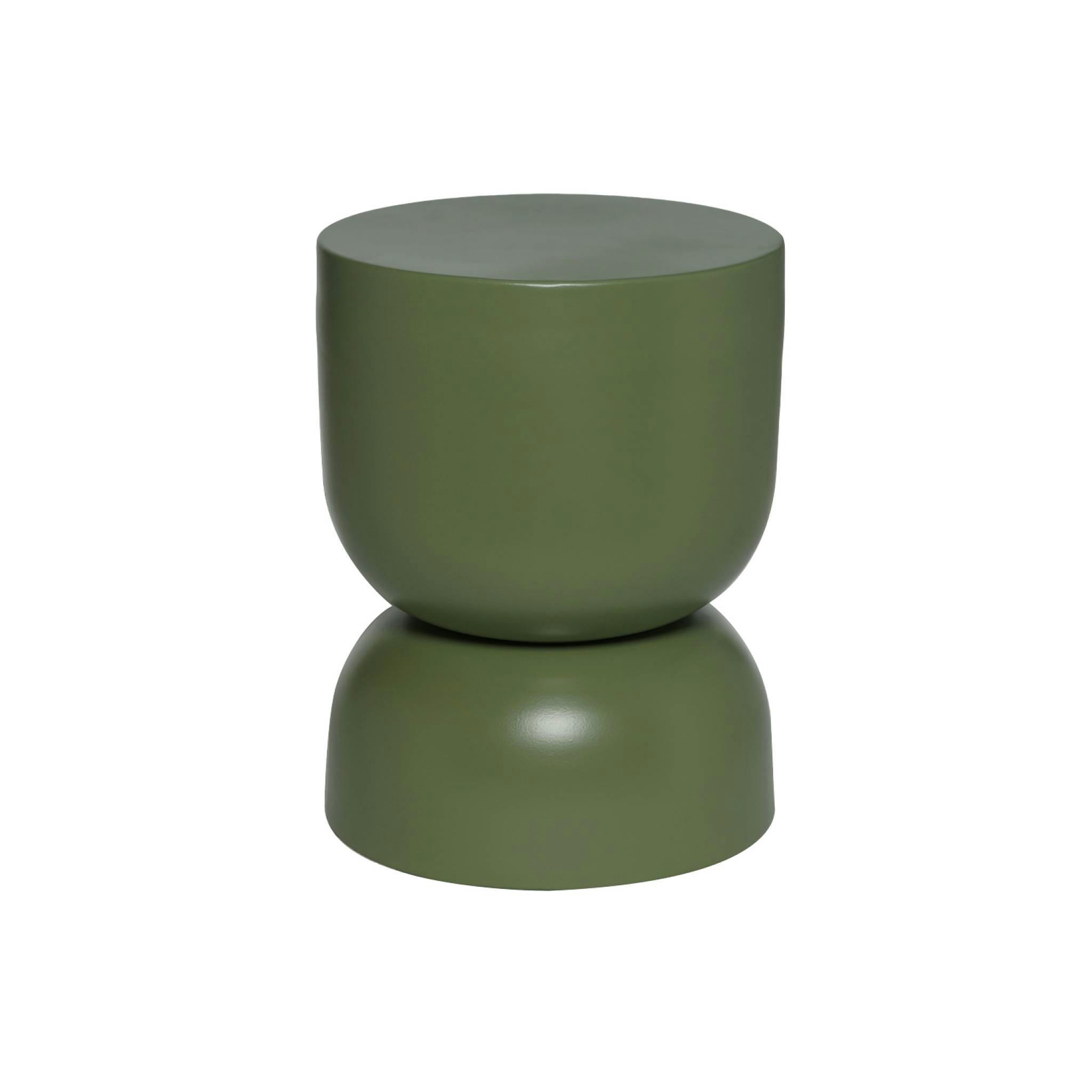 MADI - Table d'appoint en métal, vert kaki, D32