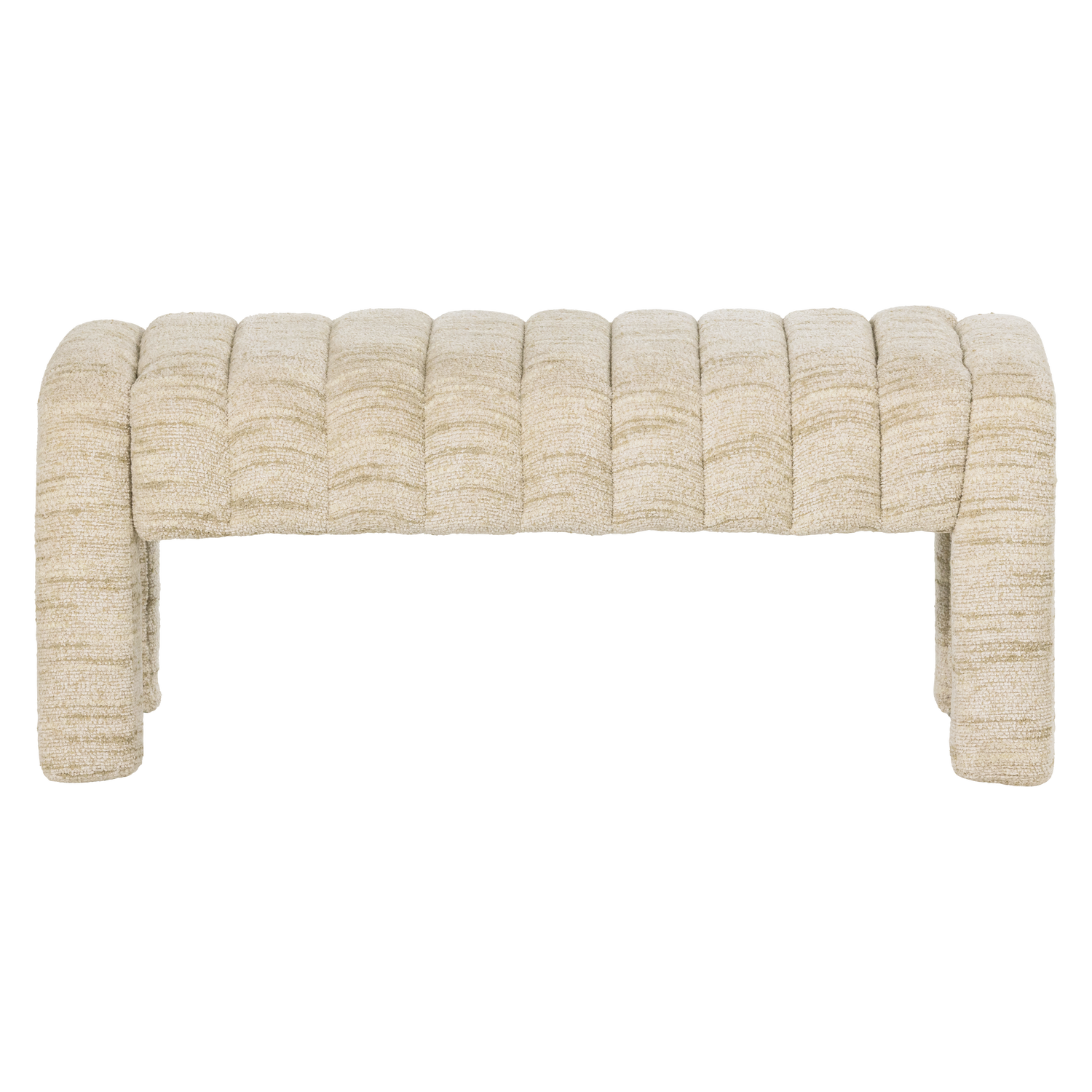 WOOOD bankje gestoffeerd Frex - Bouclé - Naturel - 48x110x43