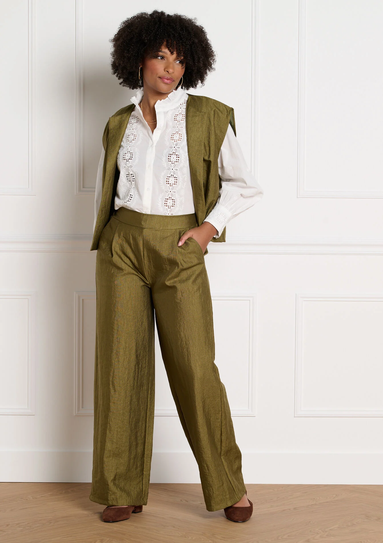 Wijde broek met nonchalante stijl