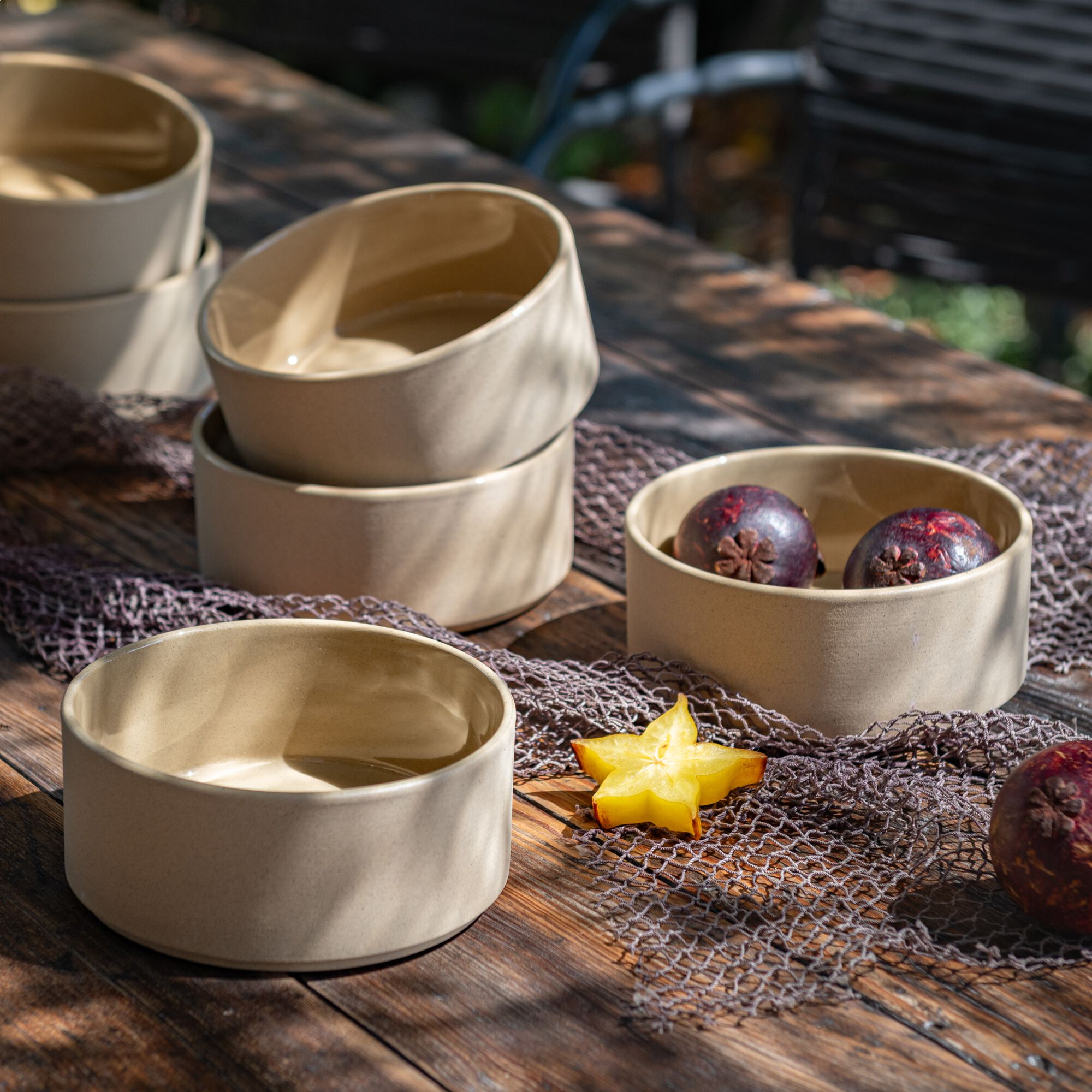 SUGITON - Coupelle mouchetée en grès D14cm - beige