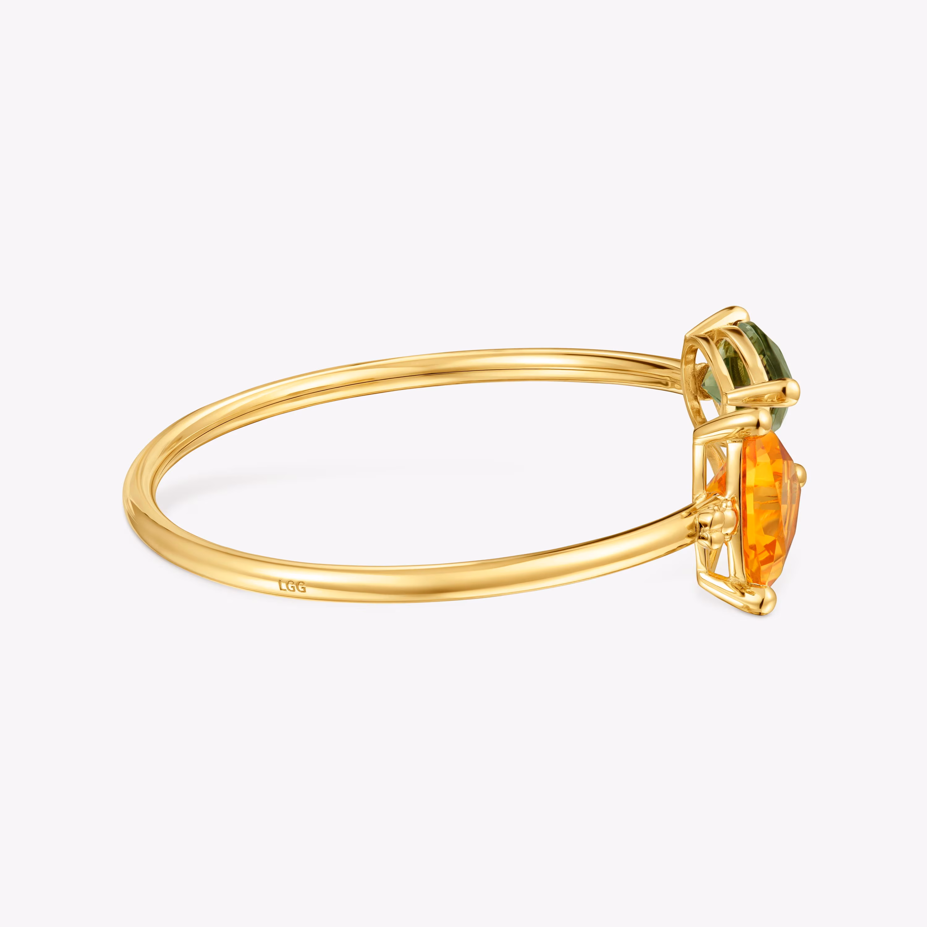 Pulsera esclava con baño de oro 18 kt sobre plata, citrino y espinela verde creada en laboratorio TOUS Color LGG