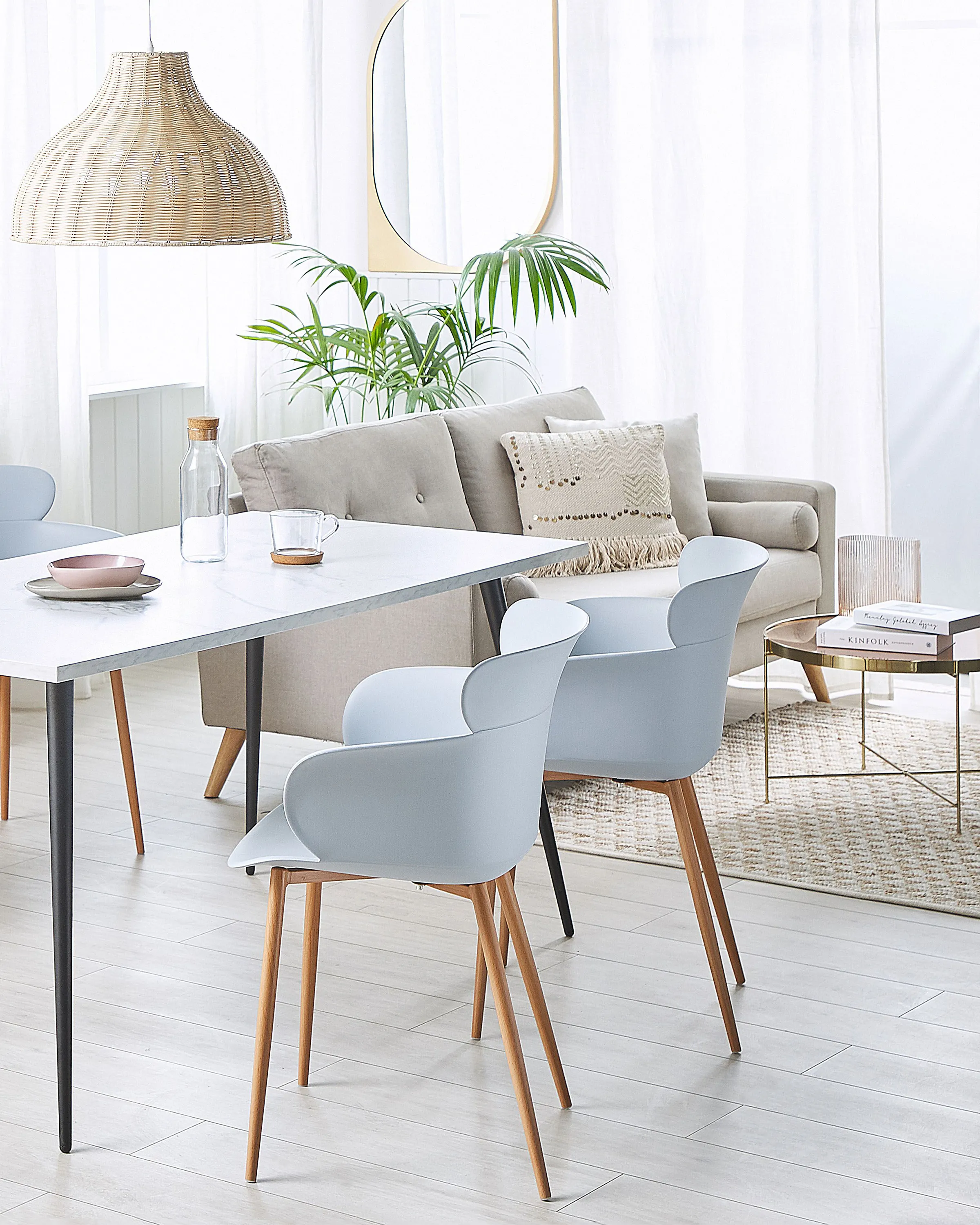 Set of 2 Dining Chairs SUMKLEY Light Grey