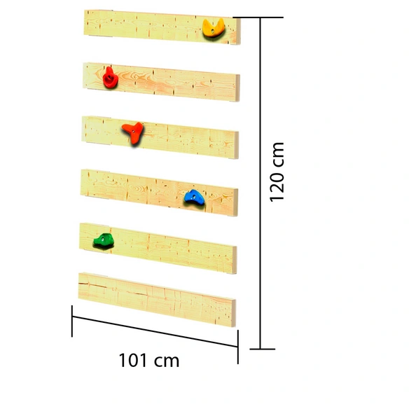 Kletterwand »Lotti, Danny und Frieda«, BxHxT: 101 x 120 x 1,8 cm, natur
