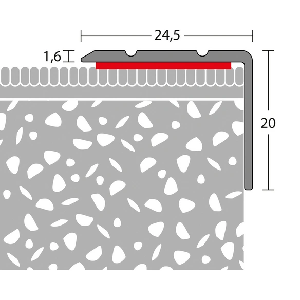 Winkelprofil, BxH: 24.5 x 20 mm, selbstklebend